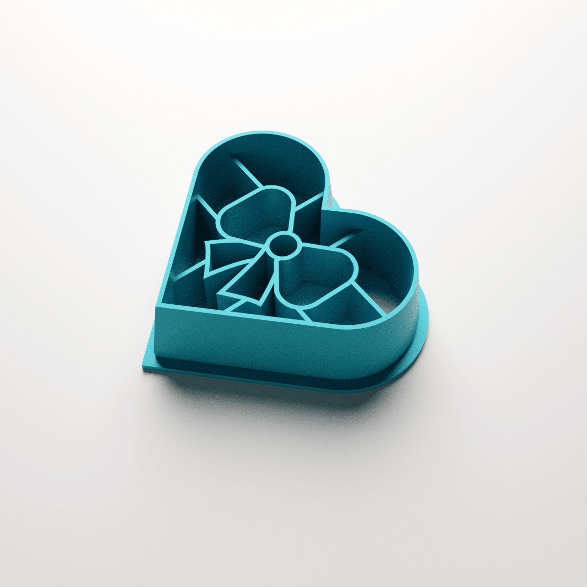 Gift Wrapped Heart Clay Cutter - Claylab