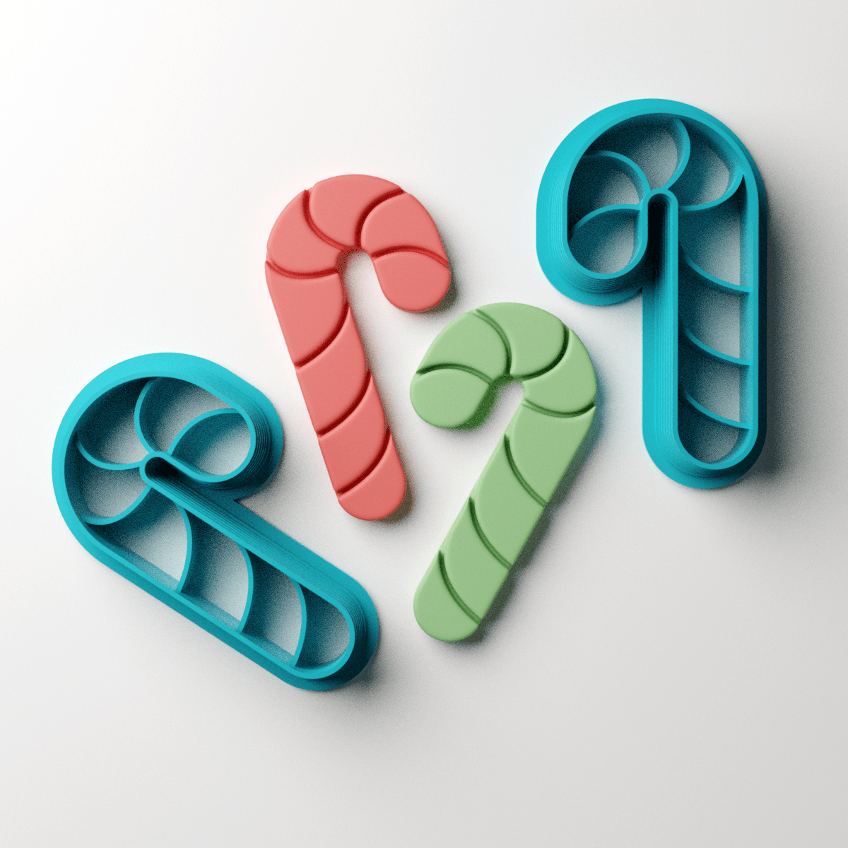 Candy Cane Pair Clay Cutter - Claylab