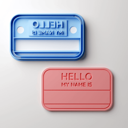 'Hello' Badge Rectangle Clay Cutter - Claylab