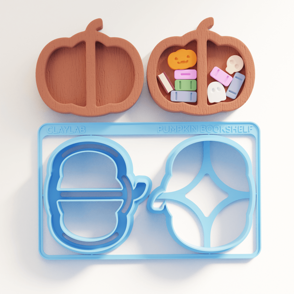 Pumpkin Bookshelf Snap Card - Claylab