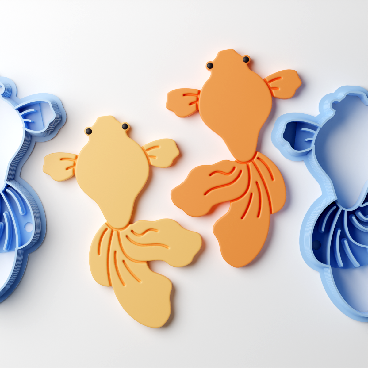 Flow Tail Gold Fish Clay Cutter