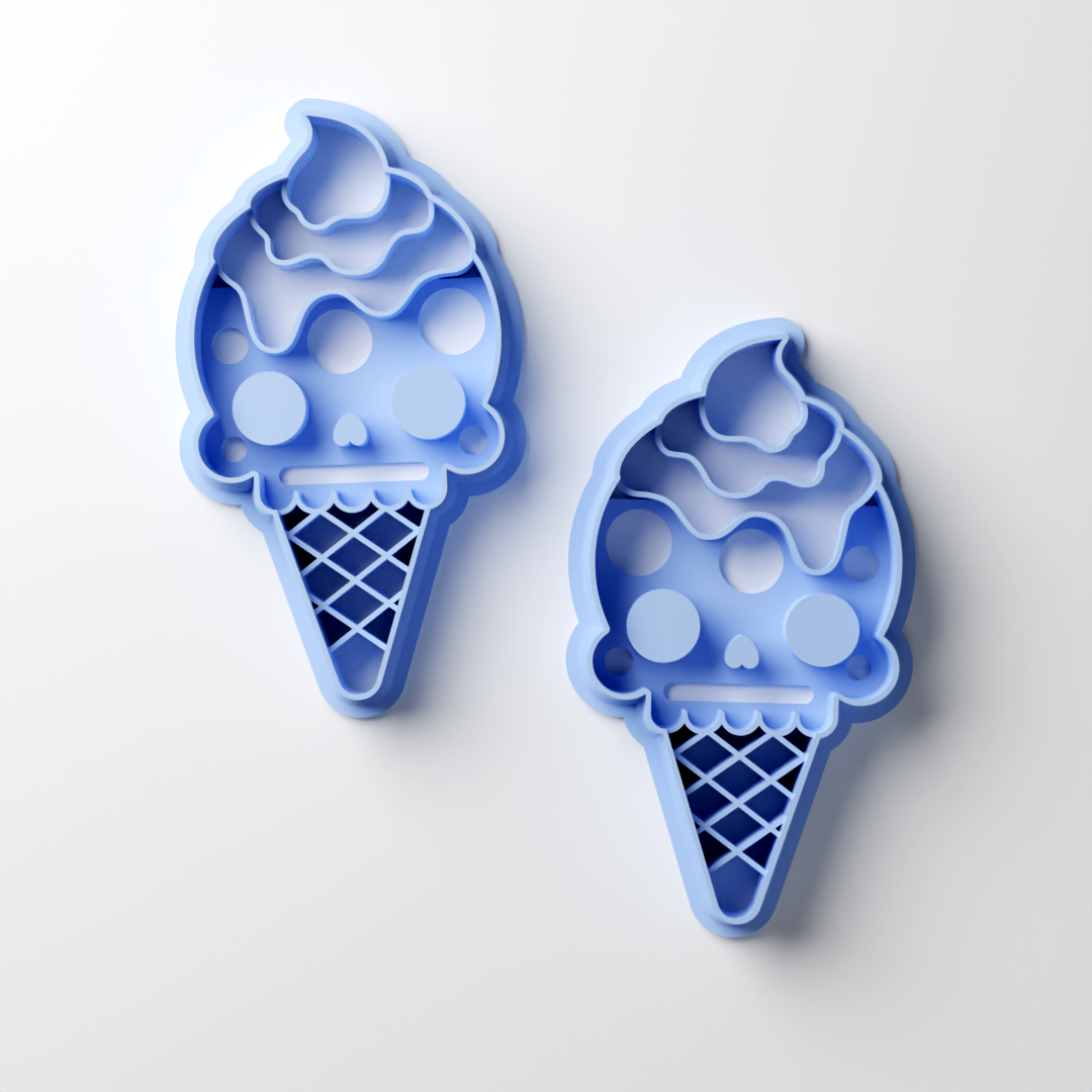 Ice Cream Skull Clay Cutter