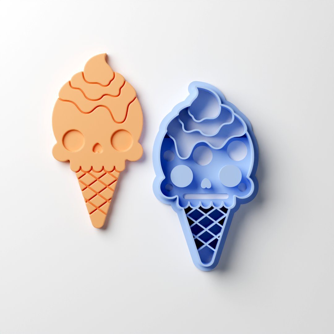 Ice Cream Skull Clay Cutter