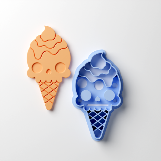 Ice Cream Skull Clay Cutter