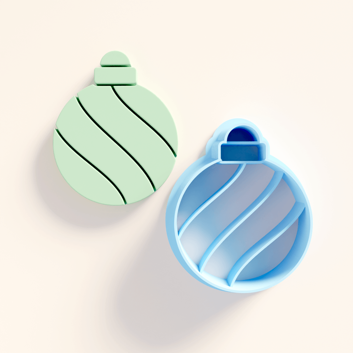 Lined Bauble Clay Cutter (Xmas 2024) - Claylab