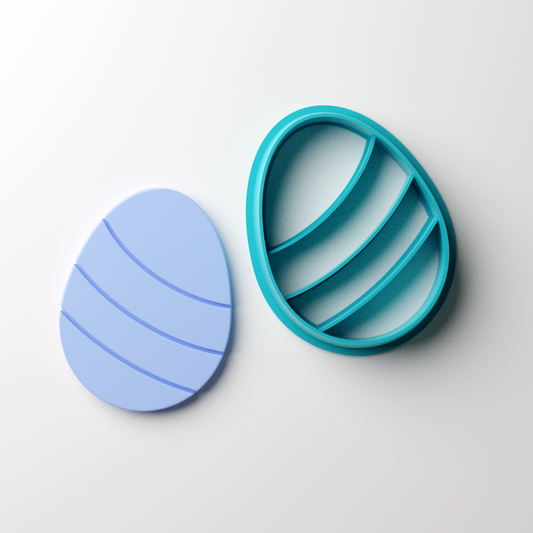 Easter Egg Striped Clay Cutter Claylab