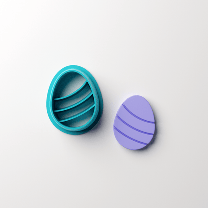 Easter Egg Striped Stud Clay Cutter - Claylab