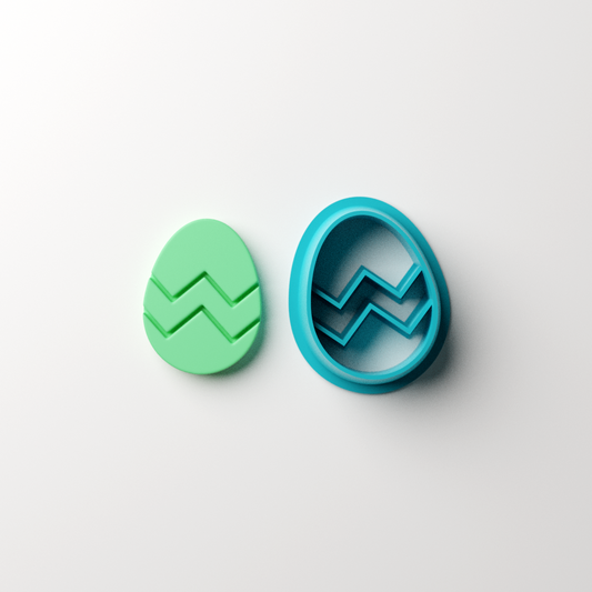 Easter Egg Zigzag Stud Clay Cutter Claylab