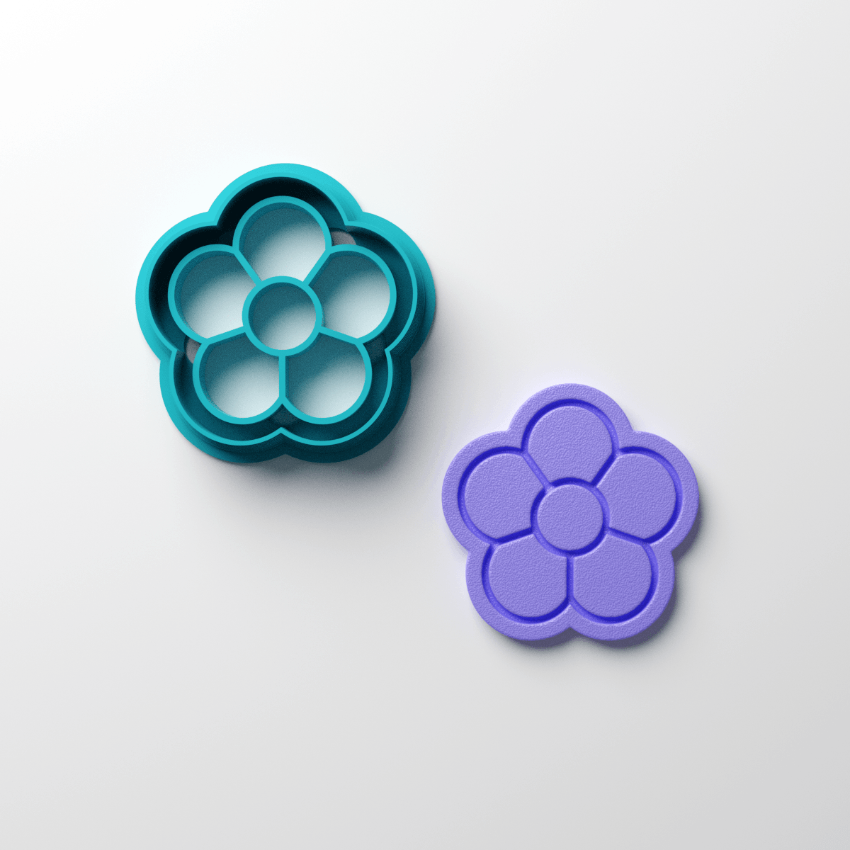 5 Petal Borderline Flower Clay Cutter - Claylab