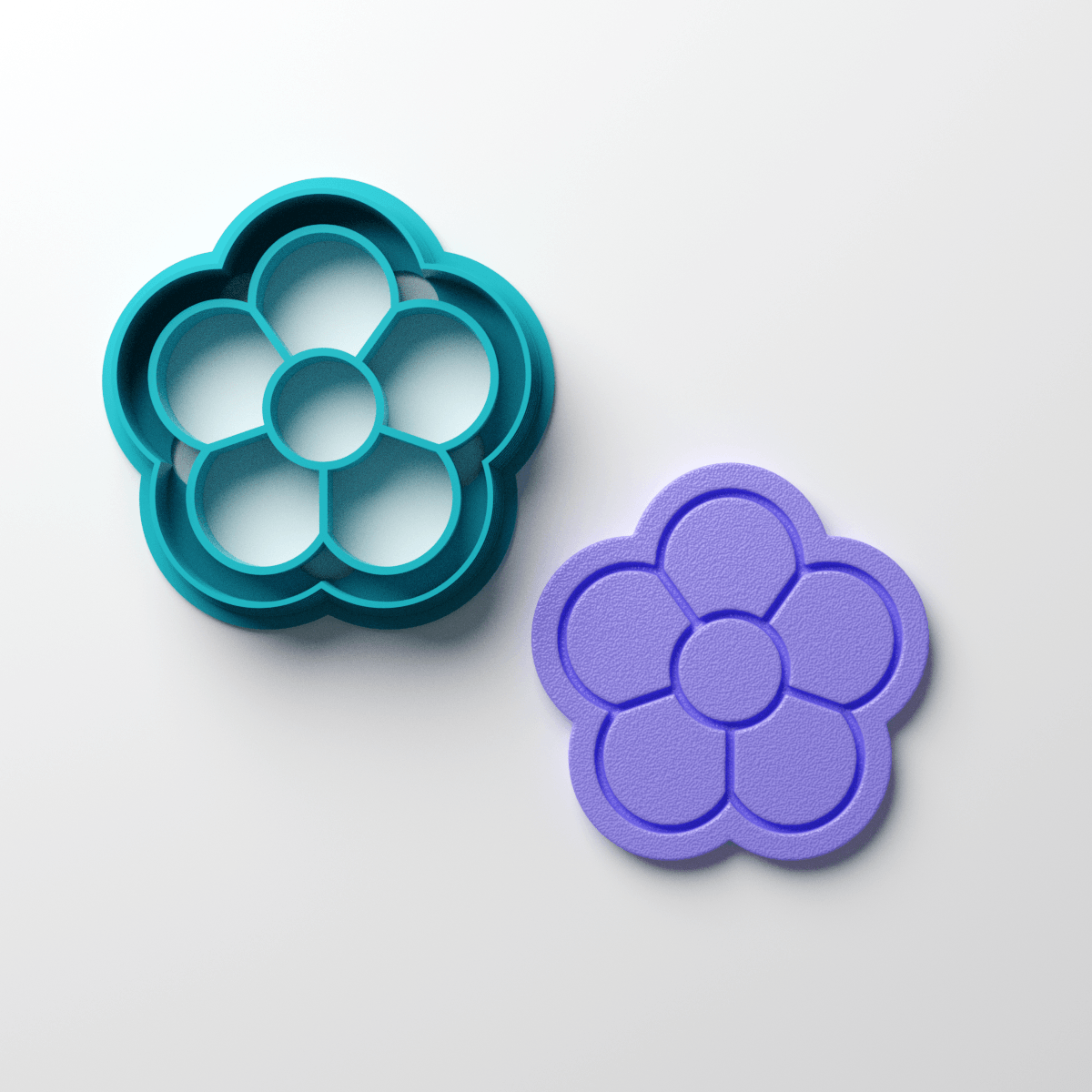 5 Petal Borderline Flower Clay Cutter - Claylab