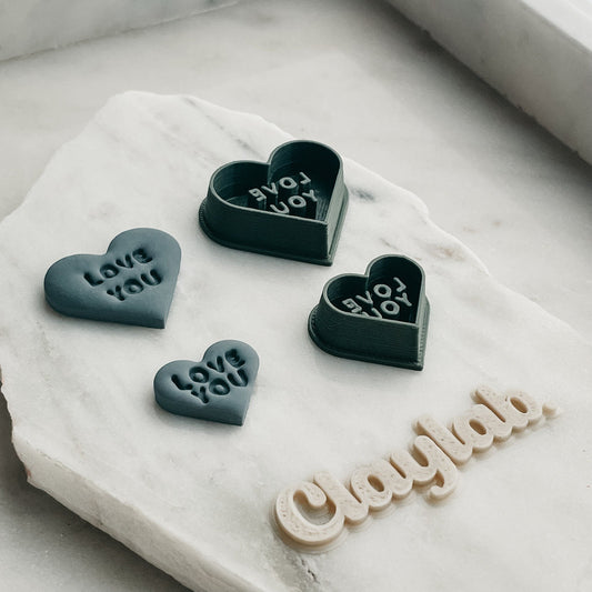 LOVE YOU Candy Heart Clay Cutter Claylab