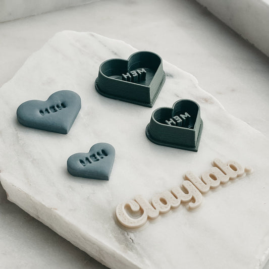 MEH Candy Heart Clay Cutter Claylab