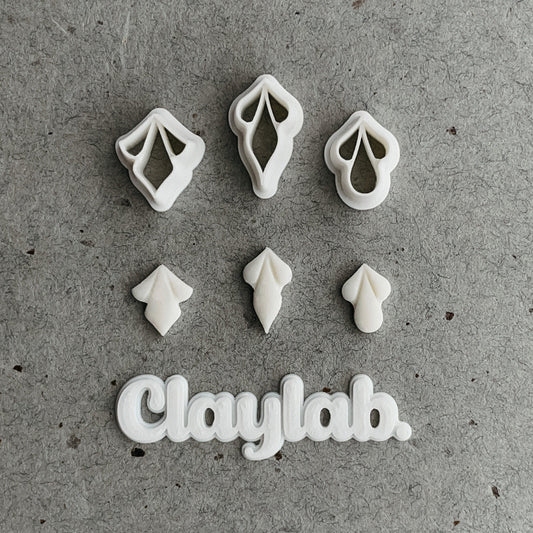 Pack of 3 Mini Nouveau Clay Cutters Claylab