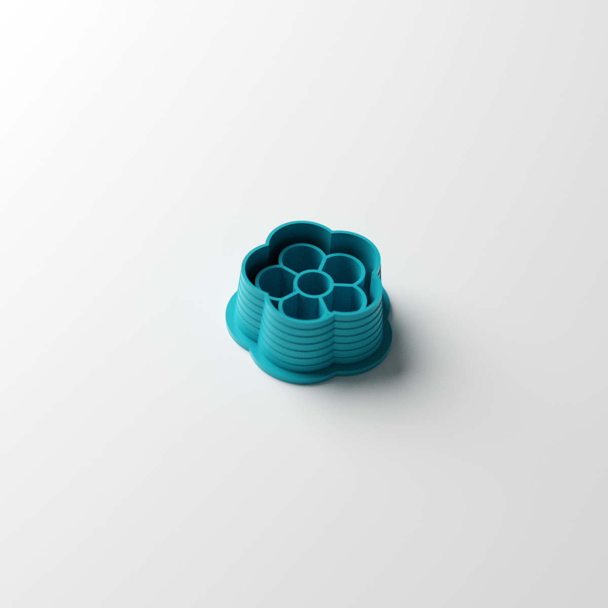 5 Petal Borderline Embossed Flower Stud Clay Cutter - Claylab