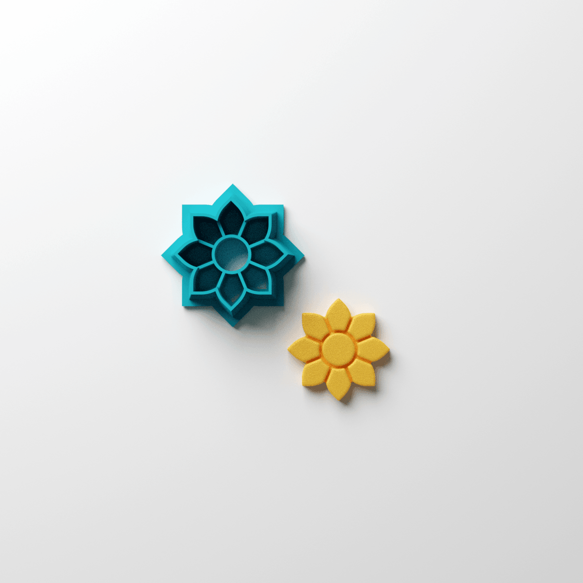 8 Pointy Petal Flower Stud Clay Cutter - Claylab